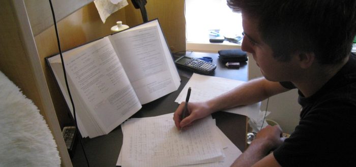 OU Student Revising for an Exam